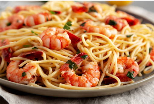 Garlic Butter Shrimp with Pasta