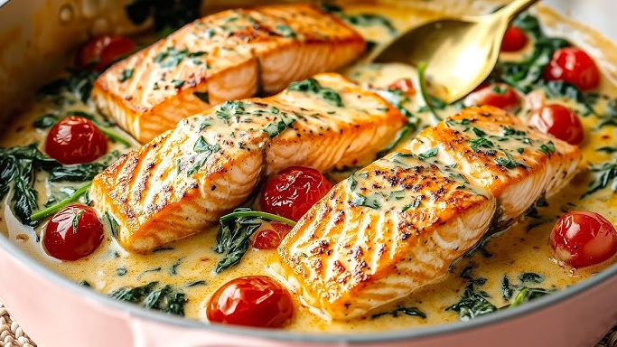 Creamy Tuscan Salmon – Rich, Flavorful, and Ready in 30 Minutes